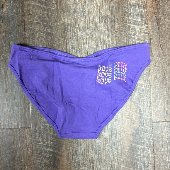 Victoria's Secret PINK Bikini Panty Size M ‘Love Pink’ purple NWOT - Picture 2 of 5